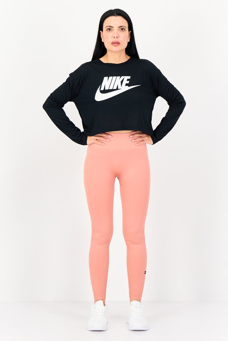 Nike Women Sportswear Fit Long Sleeve Training Crop Top, Black - Image 4